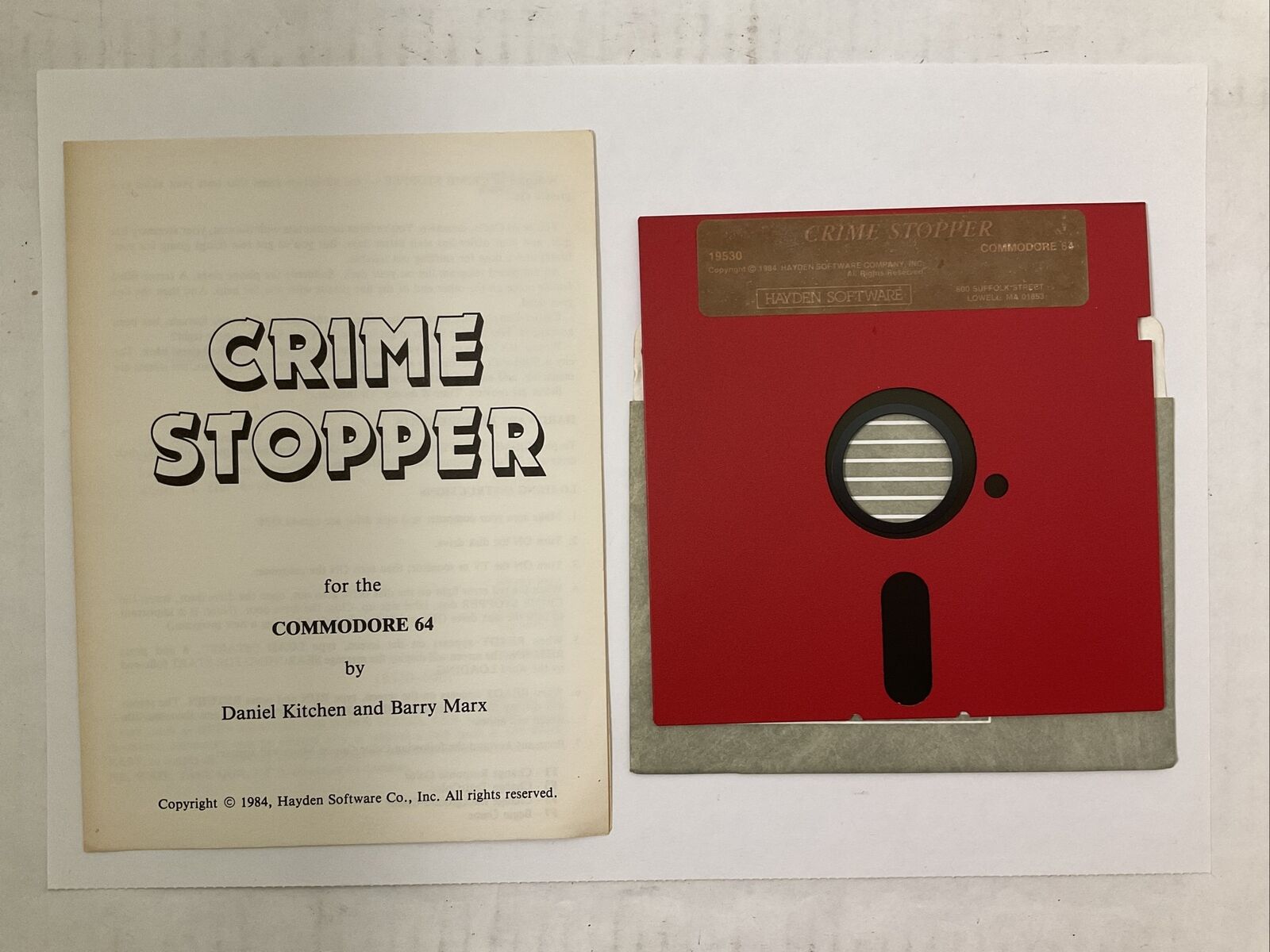 Crime Stopper Commodore 64 Vintage Video Game Disc And Manual As Is Untested