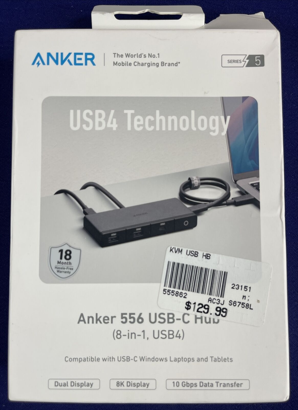 Anker USB4 Technology 556 USB-C 8-in-1 NEW