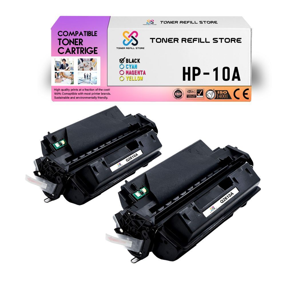 2Pk TRS 10A Q2610A Black Compatible for HP LaserJet 2300 2300L Toner Cartridge