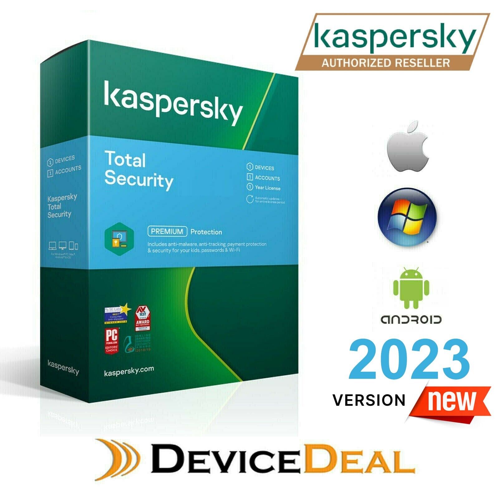 Kaspersky Total Security  Premium 1 Device 1 Year License Key 2023 By Email