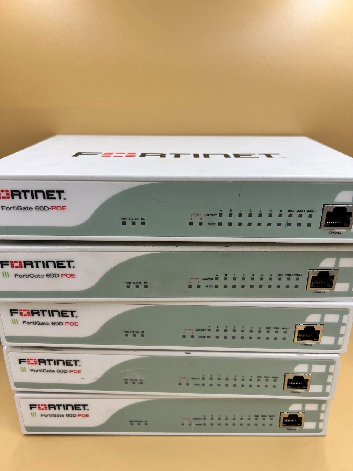 Fortinet FortiGate FG-60D-POE Firewall - Set of 5