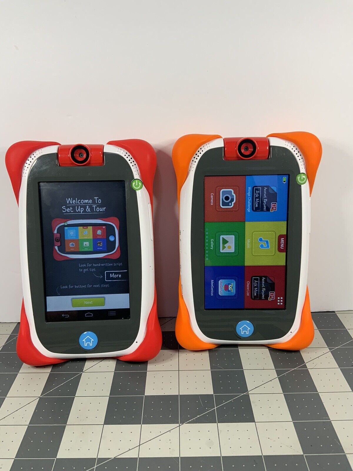 NABI JR 5” Tablets Lot Of 2 , Red 4Gb ,Orange Nick Jr. 8Gb WiFi Kids Games Music