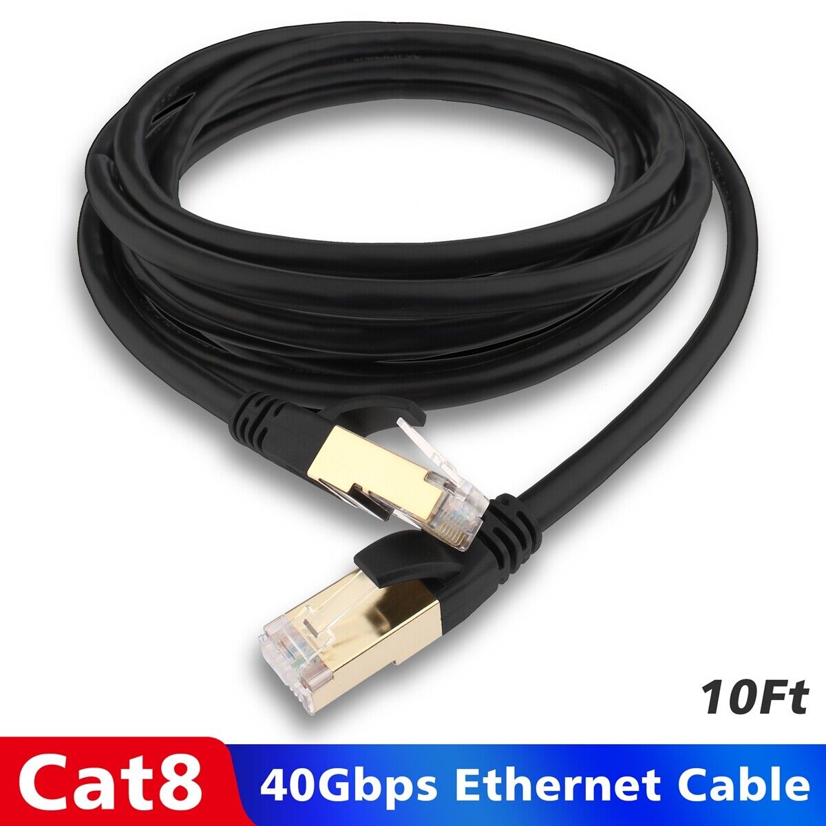 Durable Flexible RJ45 Ethernet Network Cat8 Ultra-Thin Patch Lead Stable 40Gbps