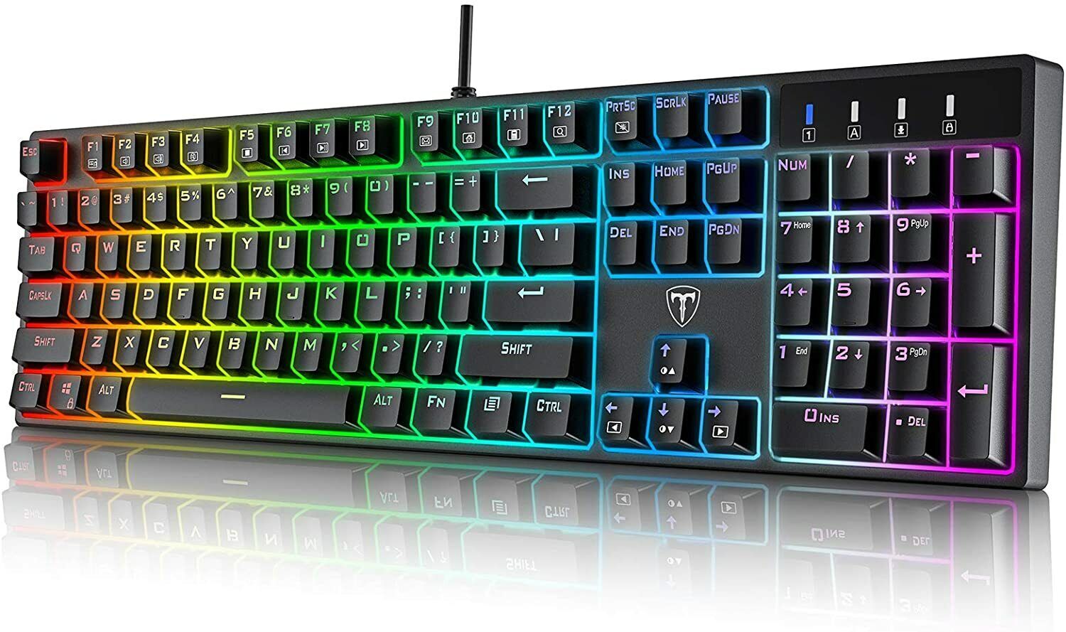 PICTEK Wired Mechanical Gaming Keyboard MX Blue Switch RGB Backlit For PC Laptop