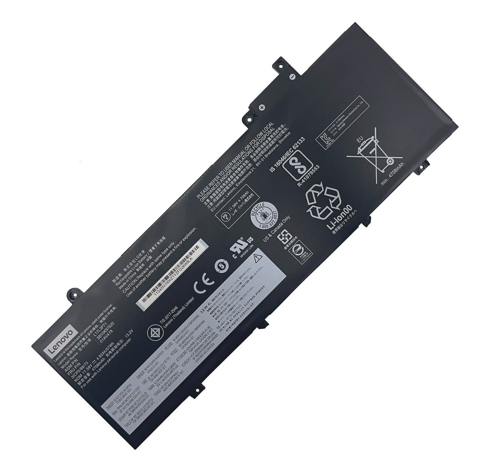 OEM 57Wh 01AV478 Battery For Lenovo ThinkPad T480s L17M3P71 L17L3P71 L17M3P72