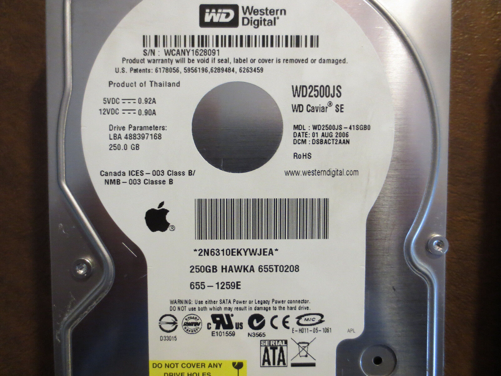 WD WD2500JS-41SGB0 (See list for DCM\'s & Exact details) 250gb 3.5\
