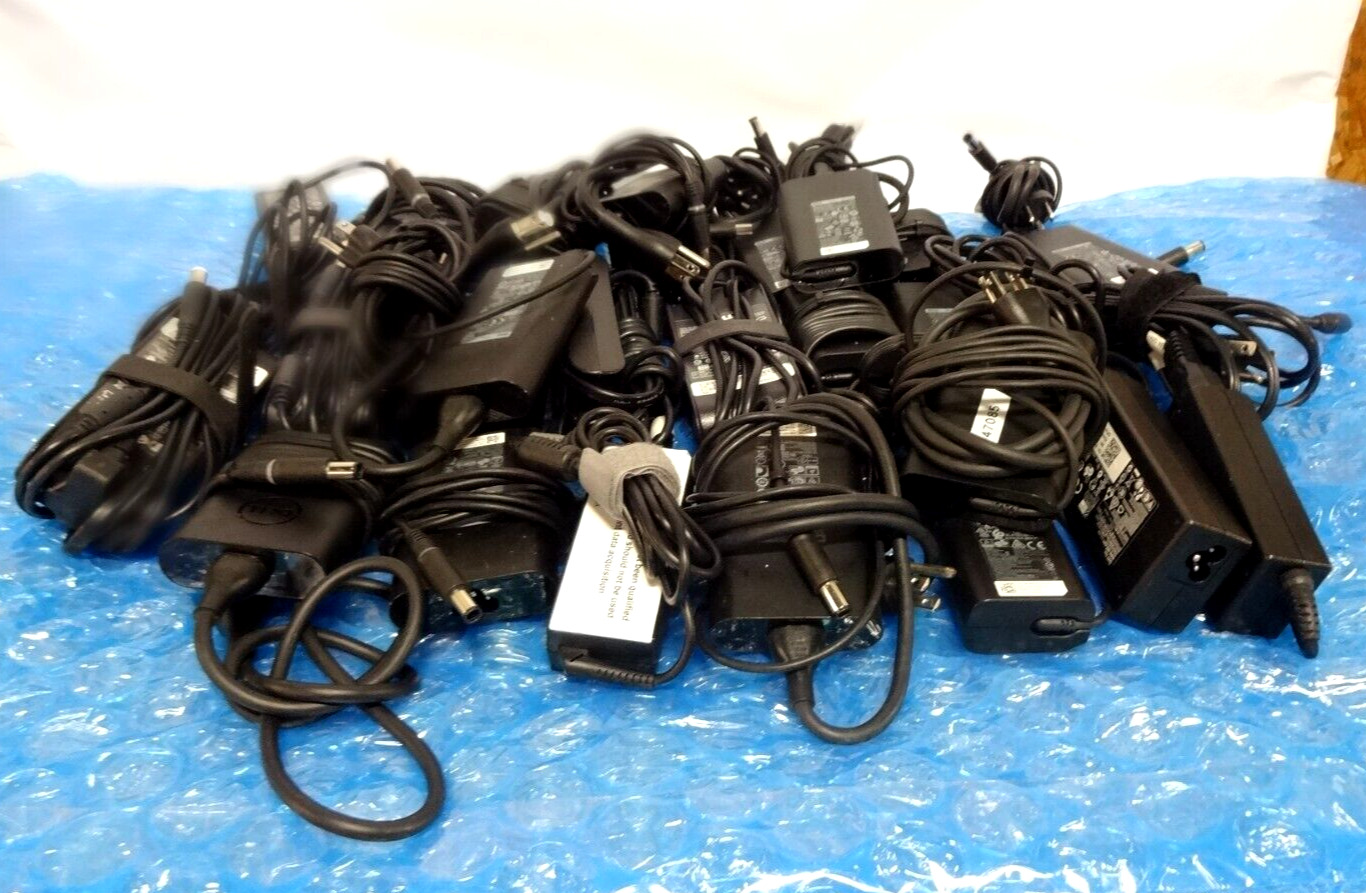 LOT OF 25 Genuine Dell 65w Laptop AC Power Adapter Chargers  Mixed Model