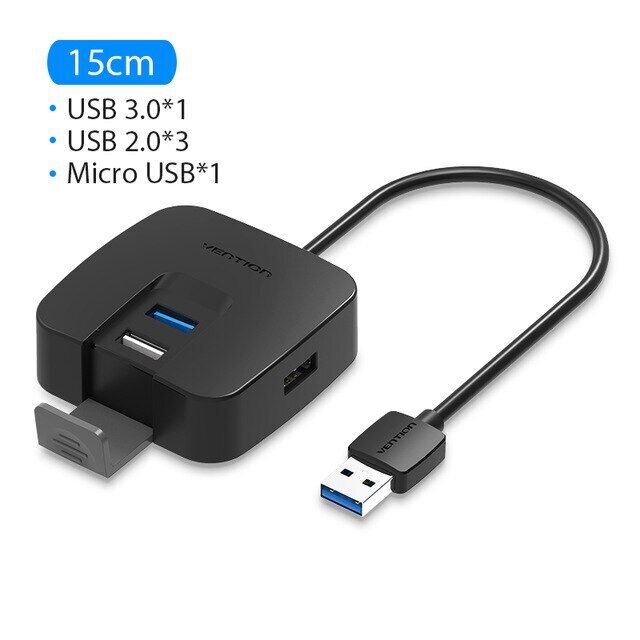 Vention USB Hub 4 Port for Laptop USB Flash Drive Mouse Keyboard Xiaomi Adapter