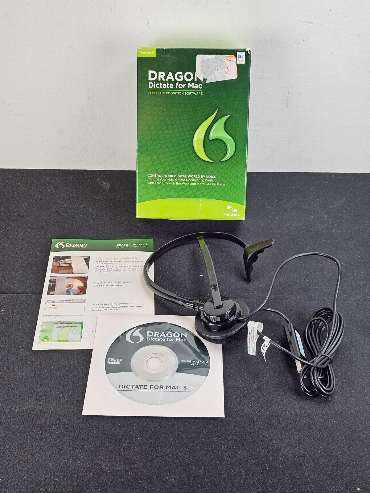 Dragon Dictate for Mac - Speech Recognition Software and Headset Version 3