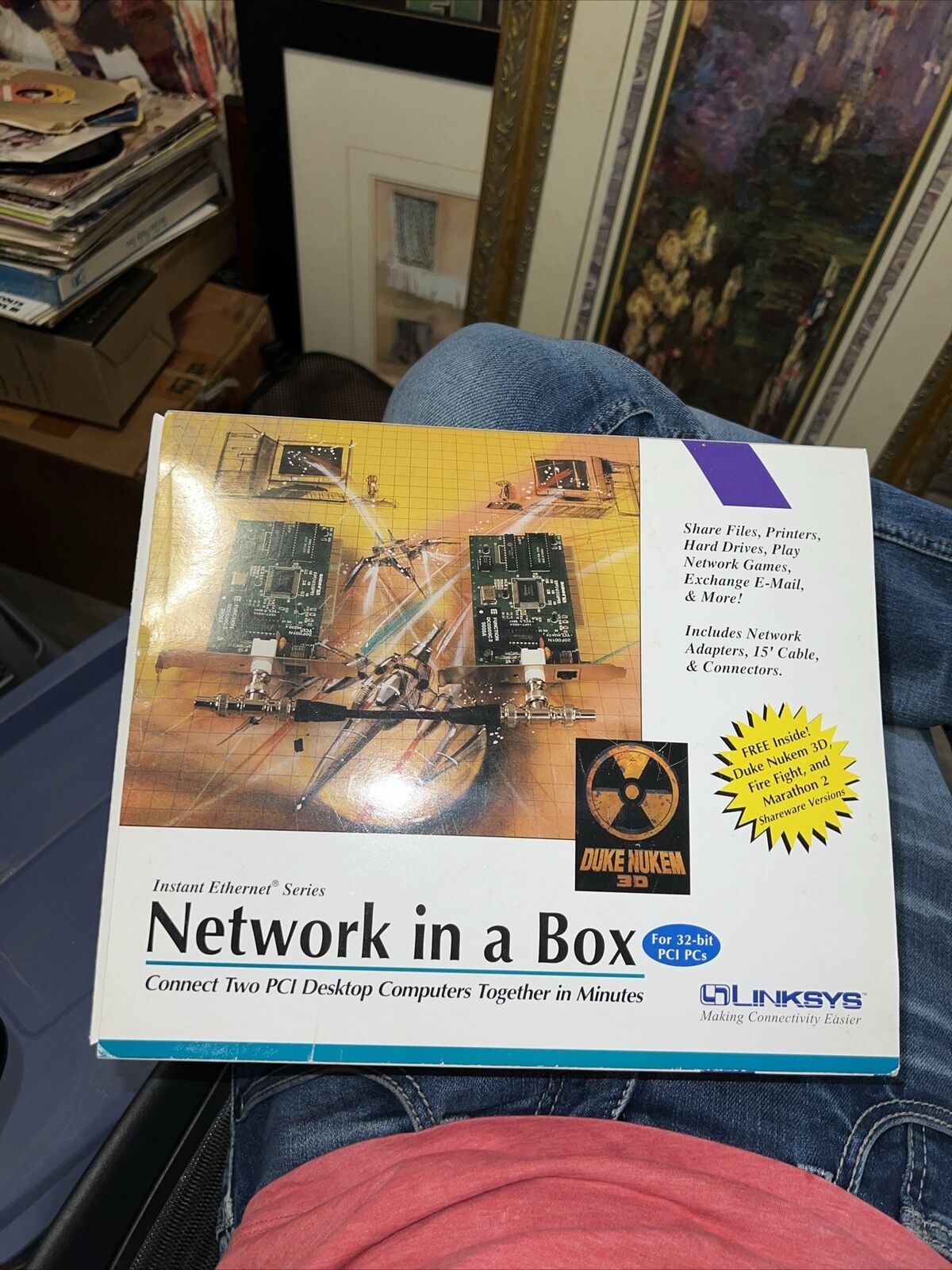 Linksys Network in a Box - LNE200SK - Vintage NOS Includes Doom 3D Windows 95