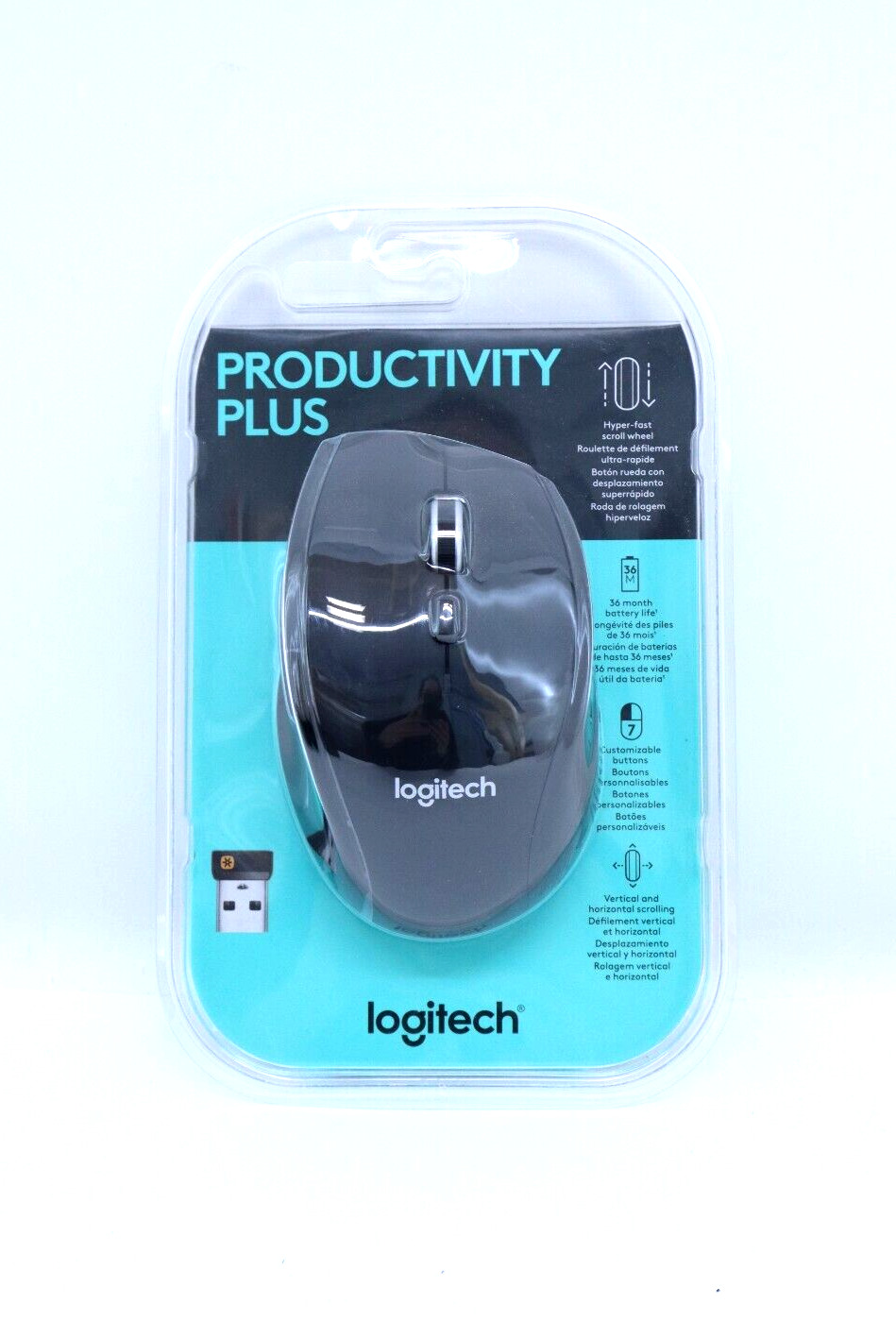 Logitech Productivity Plus Wireless Mouse with 7 Buttons - Black (910-005746)