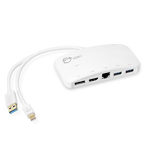 SIIG Mini-DP Video Dock with USB 3.0 LAN Hub - White (JU-H30212-S1)