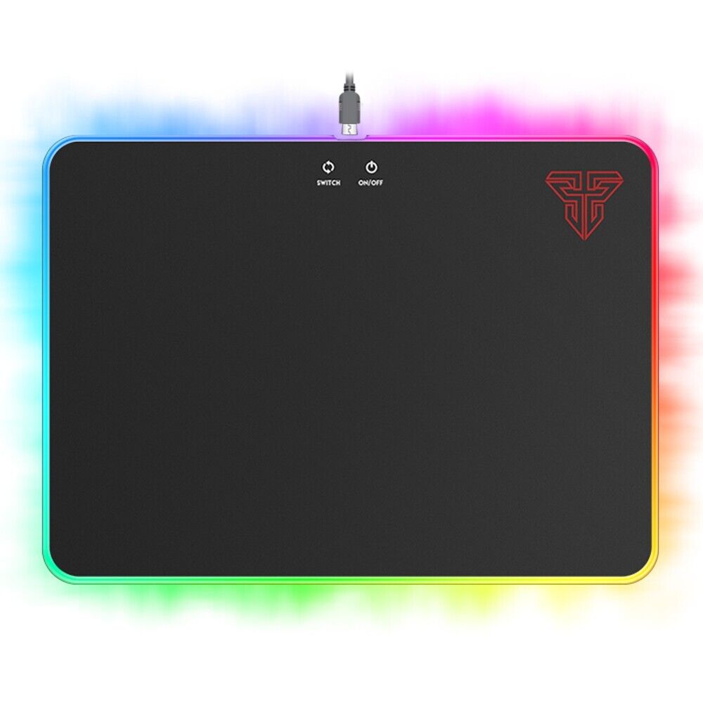 Hard Gaming RGB Mouse Pad Fantech Smooth Surface 13.98×10.04×0.23 Inch Black