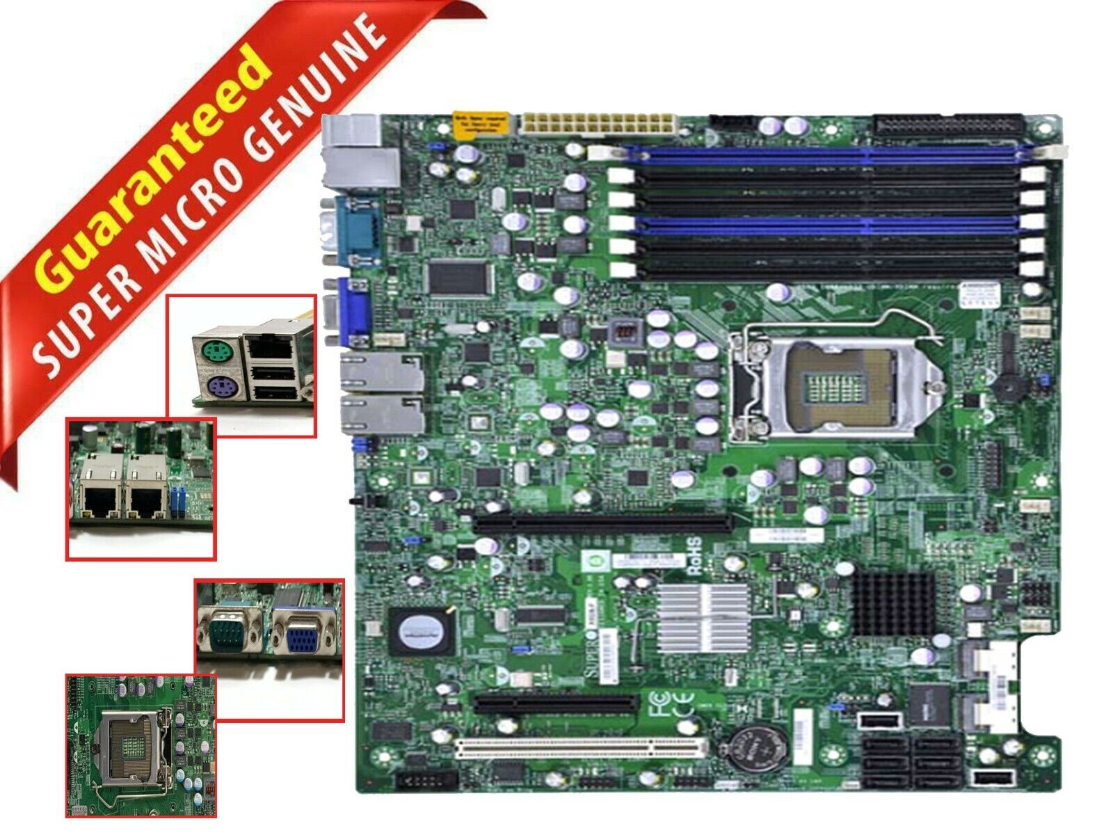 Supermicro X8SIE-F Server Motherboard LGA 1156 Socket H ATX DDR3 1U 2U Intel PCI
