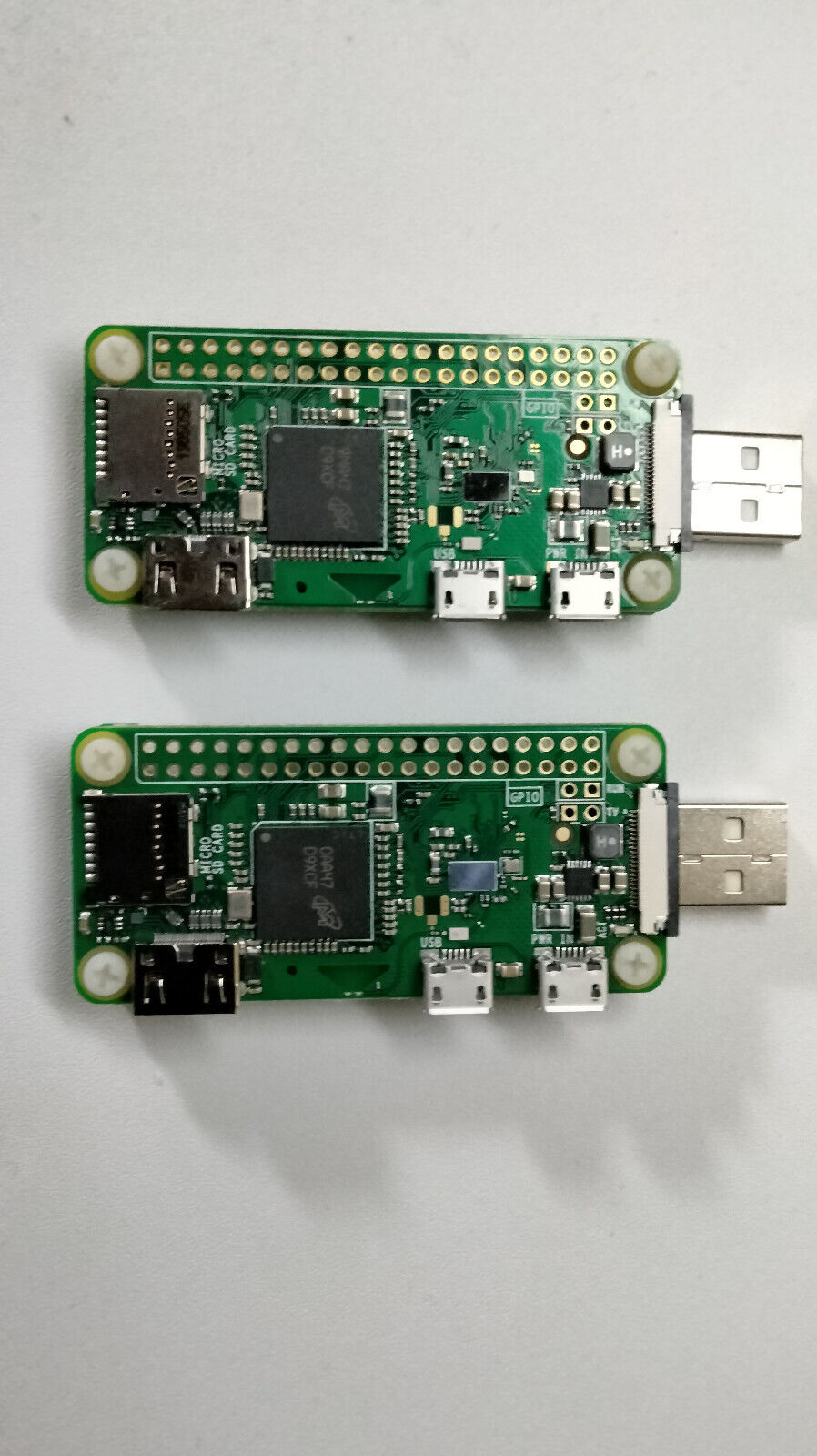 Lot of 2  EUC Raspberry Pi Zero W v1.1 With USB Add-On Board  No PS / No SD