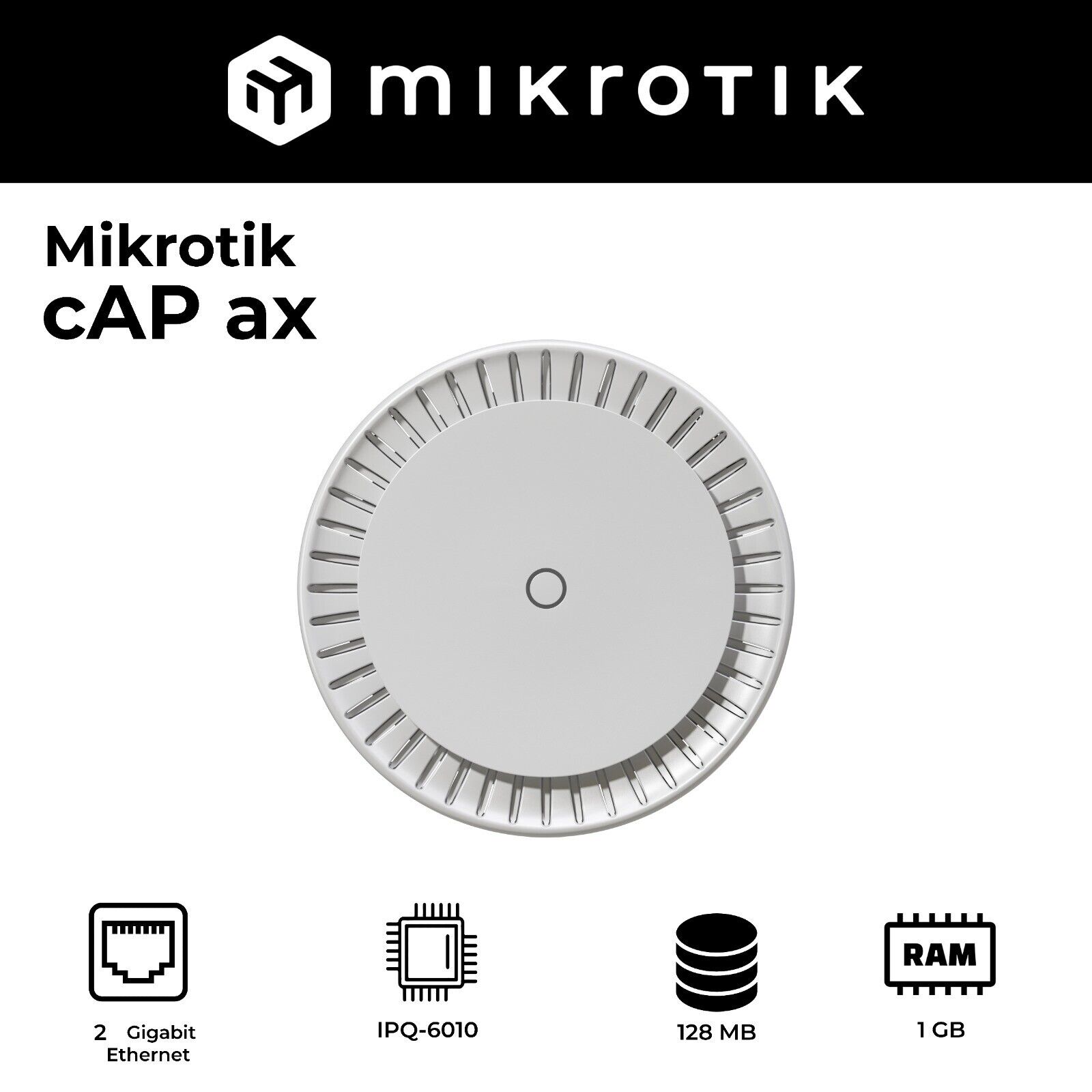 MikroTik cAP ax Gen 6 802.11ax Wireless Access Point (cAPGi-5HaxD2HaxD)
