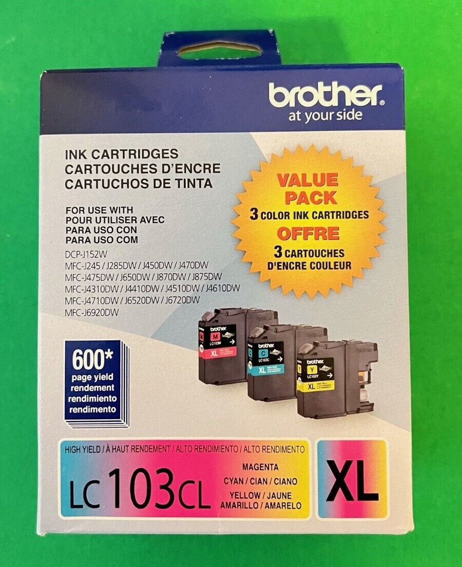 GENUINE Brother LC-103 XL Color Ink Cartridge for MFC-J4410DW J4510DW-OEM-3PK