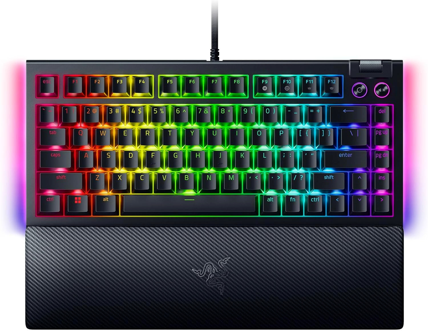 RB Razer BlackWidow V4 75% Mechanical Gaming Keyboard (Orange Switch) Black