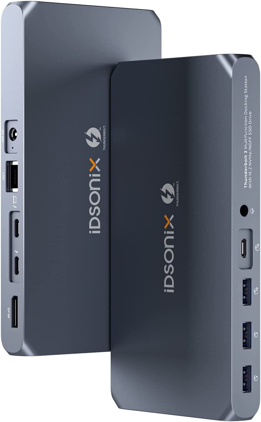 IDsonix M.2 Thunderbolt 3 Dock NVME & SATA ENCLOSURE Docking Station Ultra HD 8K