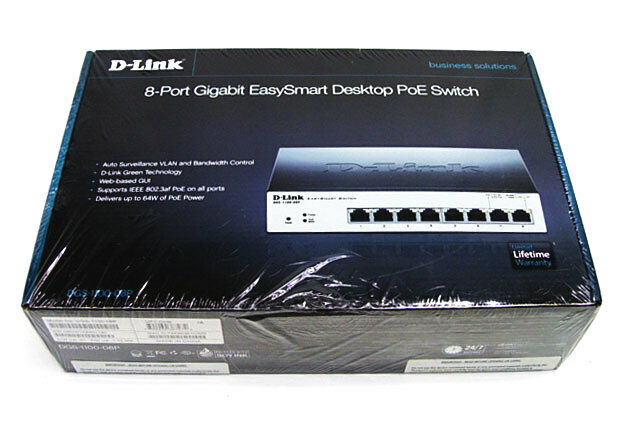 D-Link DGS-1100-08P 8-Port Gigabit EasySmart Desktop PoE Switch