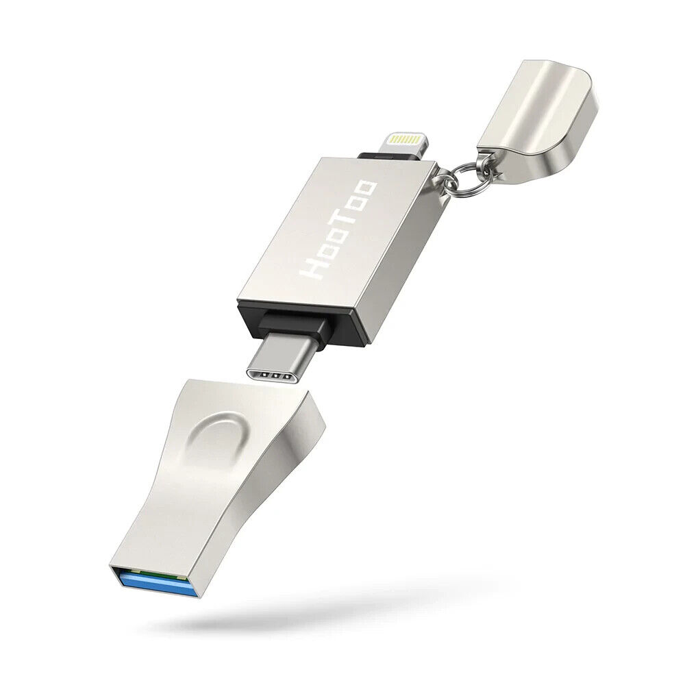HooToo Flash Drive 3 in 1 External Drive USB 3.1 Memory Backup Stick 128GB