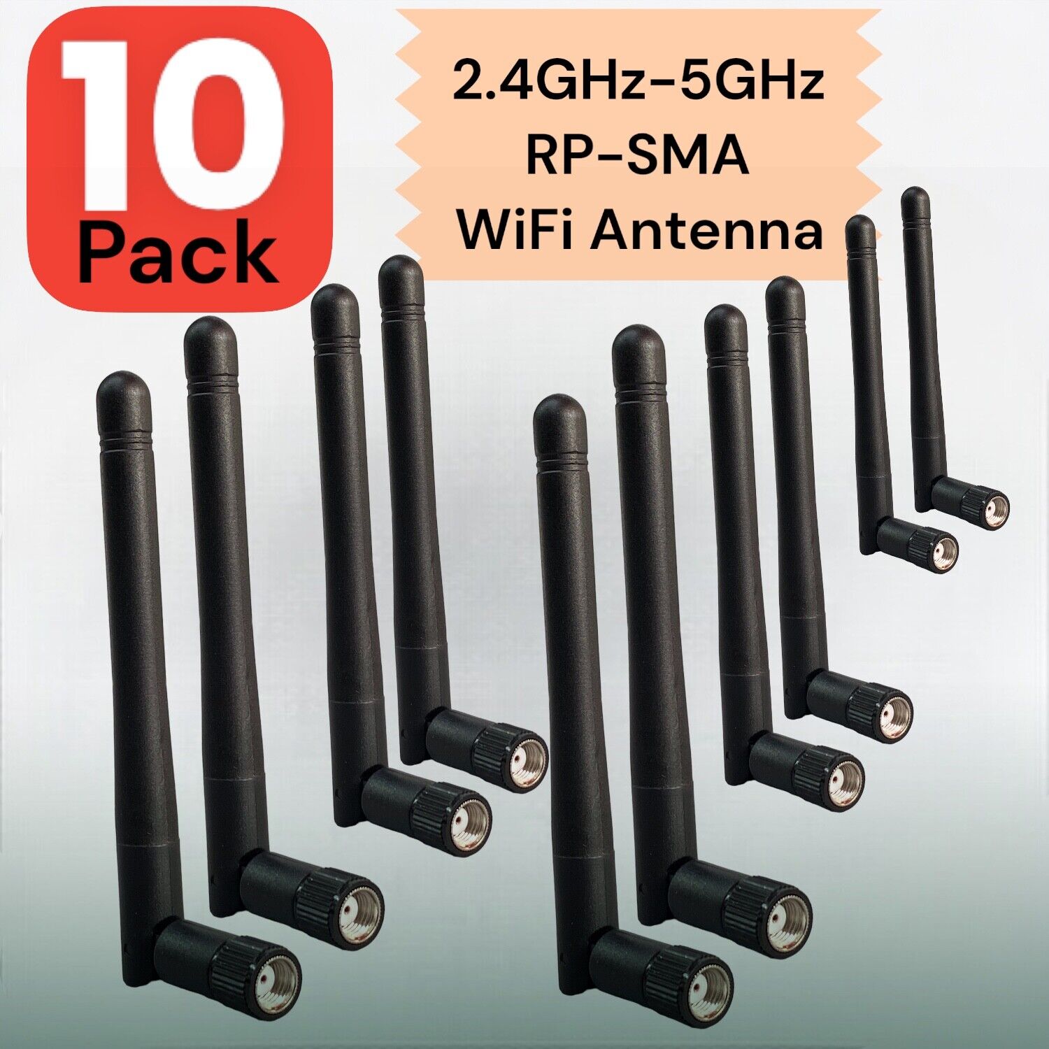 Lot of 10-RP-SMA Antenna for WiFi 2.4GHz 5Ghz Wireless Router or Card Female Pin