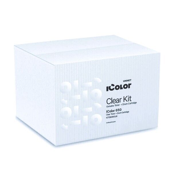 icolor 650 CLEAR TONER & DRUM KIT Retail $700. For Spot Gloss & Glitter Transfer