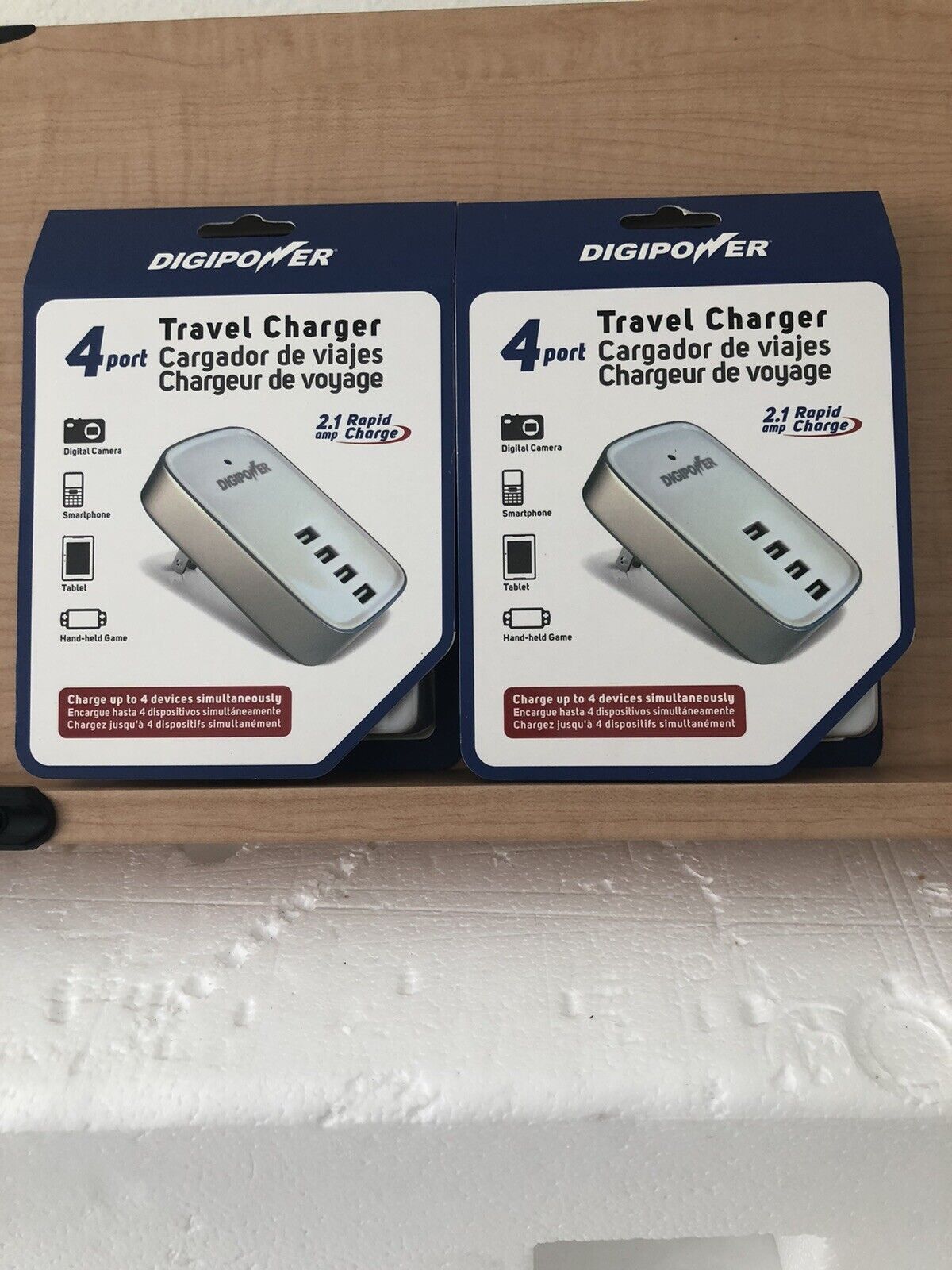NEW BUNDLE Digipower X2 Travel ChargerS 2.1Amp 4-Port USB Rapid Charge (X2).2
