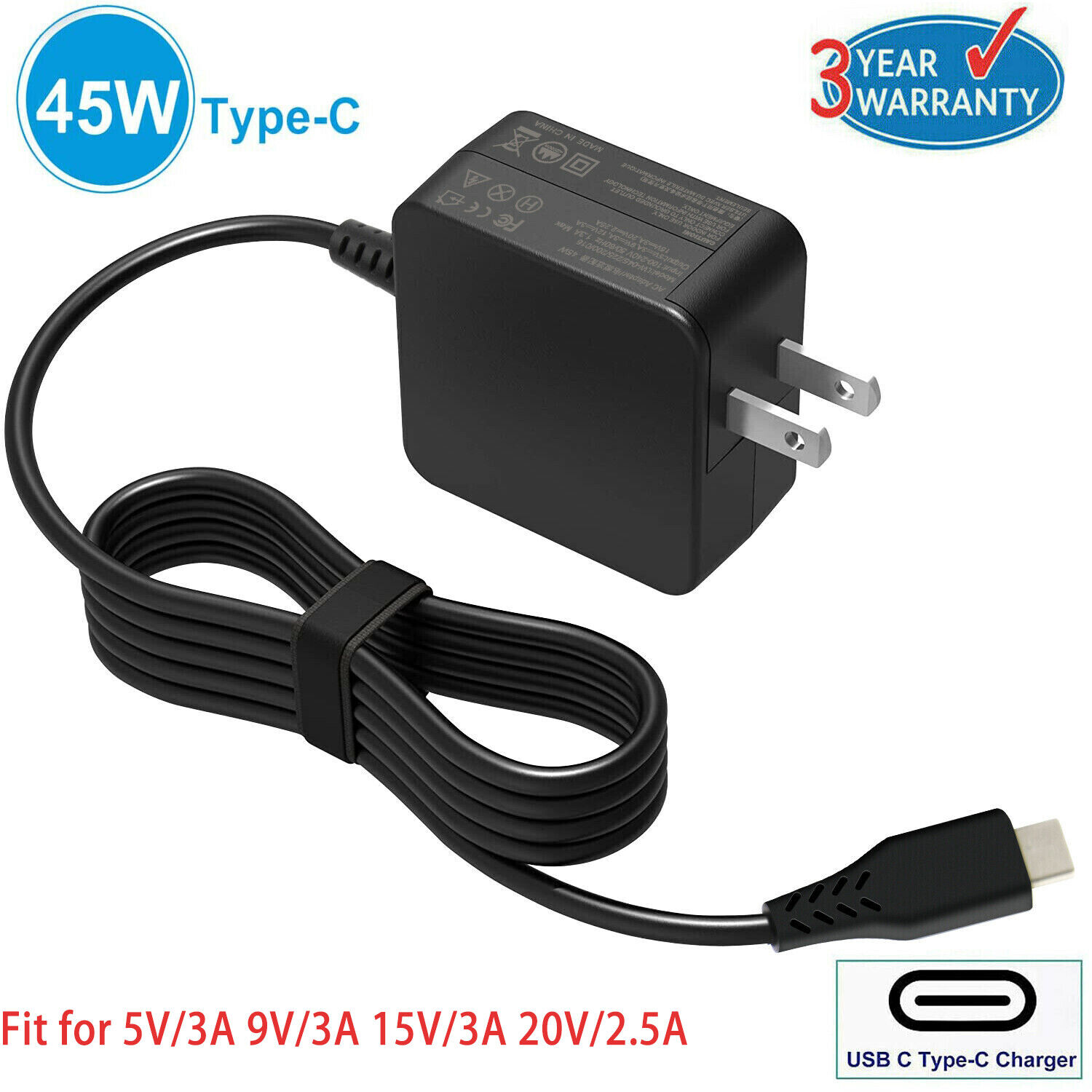 LOT 45W 65W 87W TypeC USBC AC Adapter Fast Charger for Samsung Chromebook Lenovo
