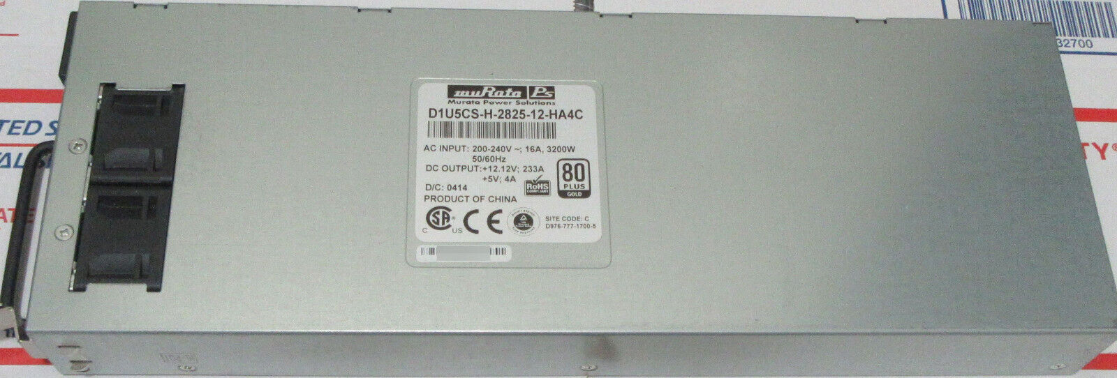 Genuine Murata D1U5CS-H-2825-12-HA4C 3200W 80-Plus Gold Switching Power Supply