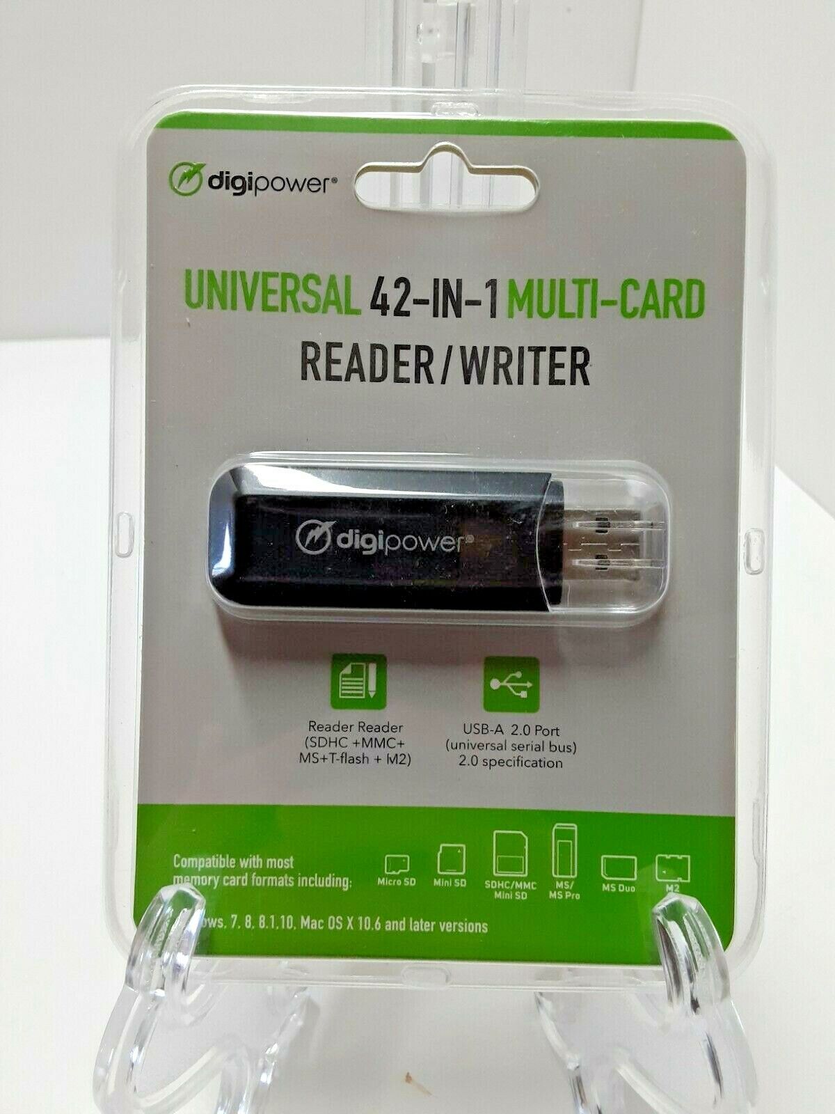 New Digipower Universal 42-in-1 Multi-Card Reader / Writer USB-A 2.0 Port