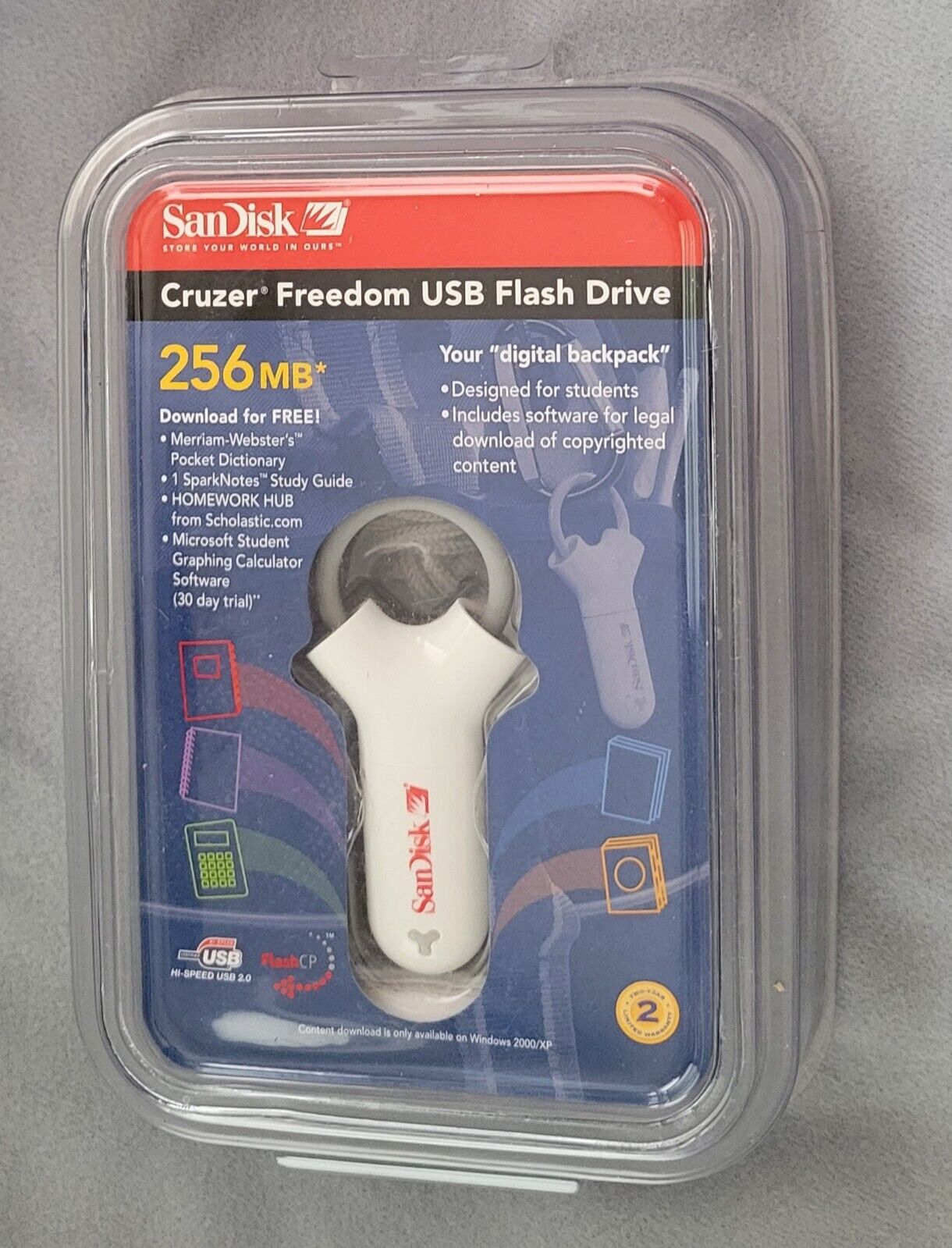 NEW San Disk Cruzer Freedom USB Flash Drive  256MB (Windows 2000/XP only)