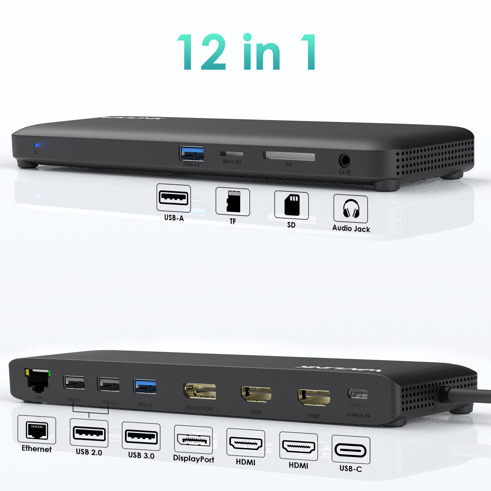 Wavlink USB C Triple Monitor Laptop Universal Docking Station 2 HDMI,1 DP,1 RJ45