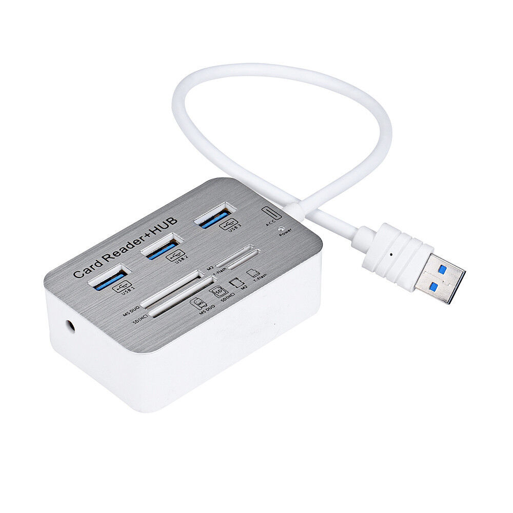 USB 3.0 Hub U Flash Disk MS SD M2 TF Card Reader Adapter For Macbook Computer PC