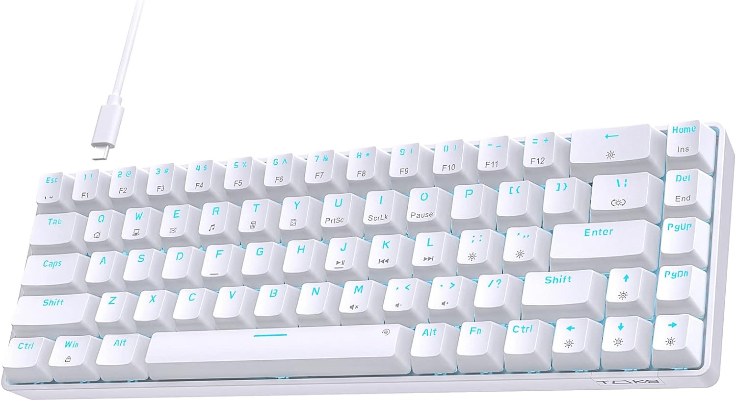 TMKB 60 Percent Keyboard,Gaming Keyboard,Led Backlit Ultra-Compact 68 Keys Gamin