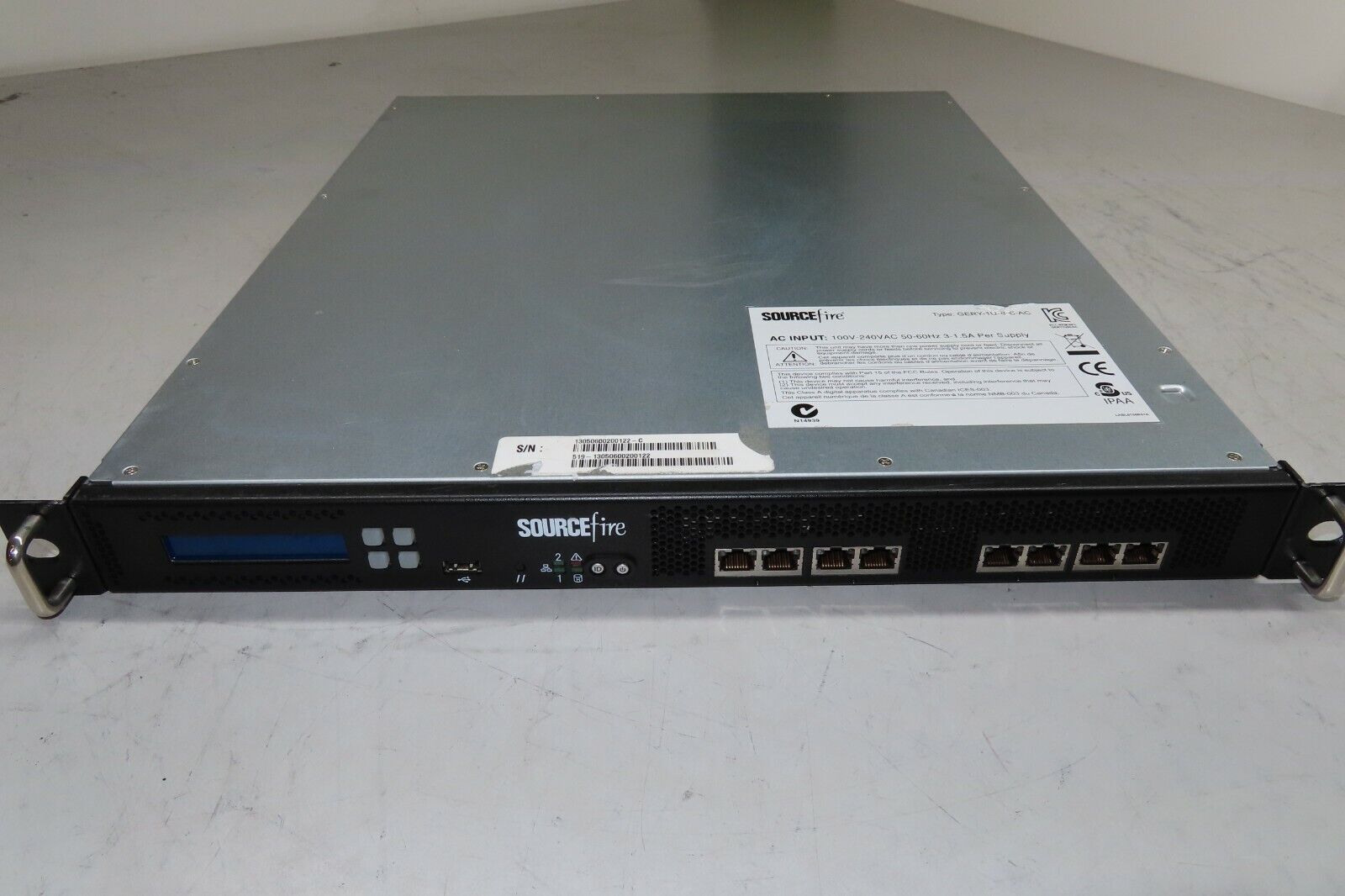 Cisco SourceFire GERY-1U-8-C-AC Security Appliance 