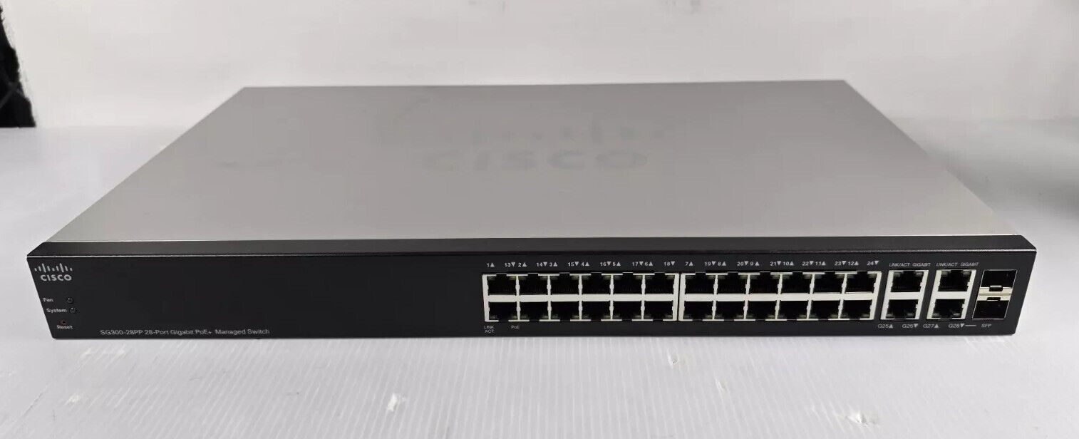Cisco SG300-28P-K9 28-Port Gigabit PoE Managed Switch SG300-28P