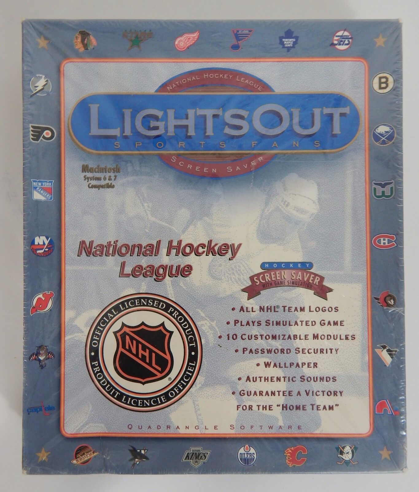 NHL Lights Out Sports Fans Screen saver for Macintosh 6&7 Compatible New 1994