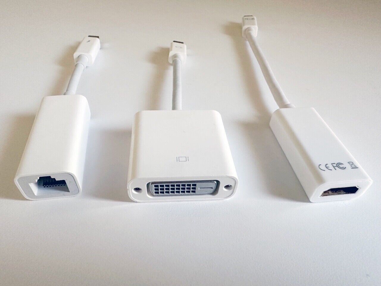 Lot of 3 Thunderbolt Mini Display Adapters (DVI, Ethernet, HDMI)