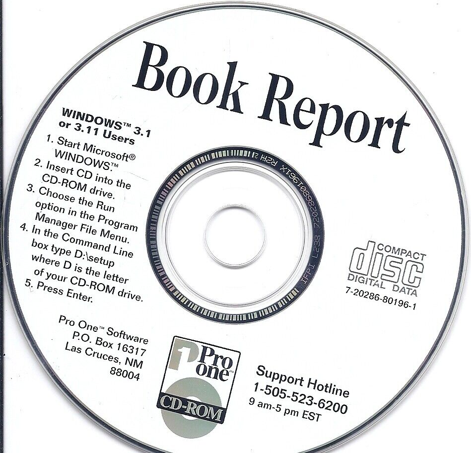 Windows Book Report (PC CD, Makes writing reports fun Windows 3.1)