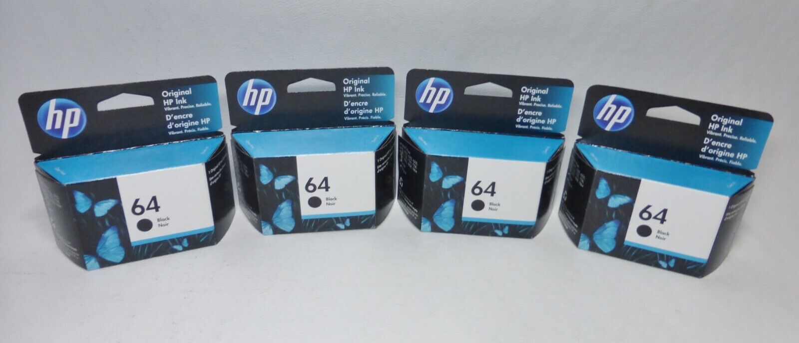 4 Pack NEW Sealed Genuine HP 64 Black Ink Print Cartridges - Expiry Nov 2022