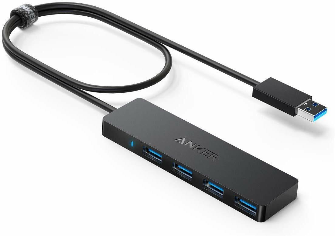 Anker 4-Port Ultra-Slim Data USB 3.0 Hub with 2ft Extended Cable for Mac Pro HDD