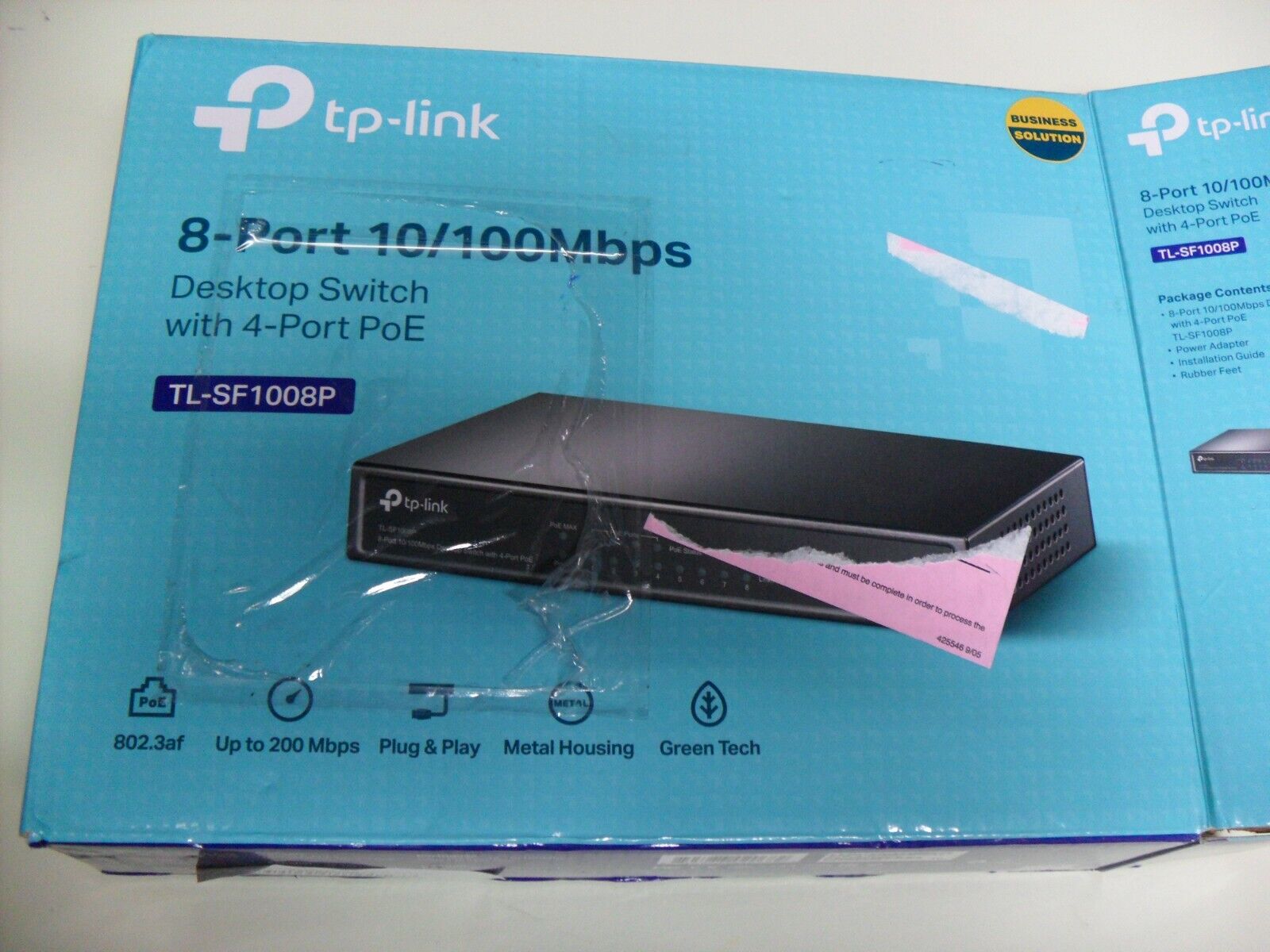TP-LINK 8-Port Power over Ethernet (PoE) Switch 10/100Mbps Desktop - TL-SF1008P