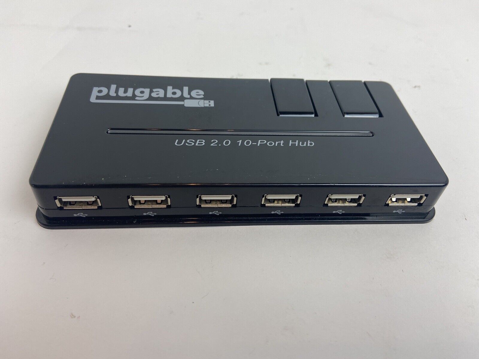 Plugable USB Hub, 10 Port - USB 2.0 with Two Flip-Up Ports (OS3)