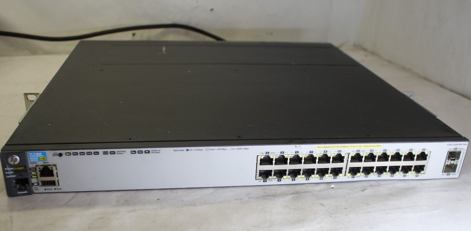 HP J9573A E3800-24G-2SFP+ 24-Port PoE Managed Gigabit Switch RSVLC-1003B & 2PSU