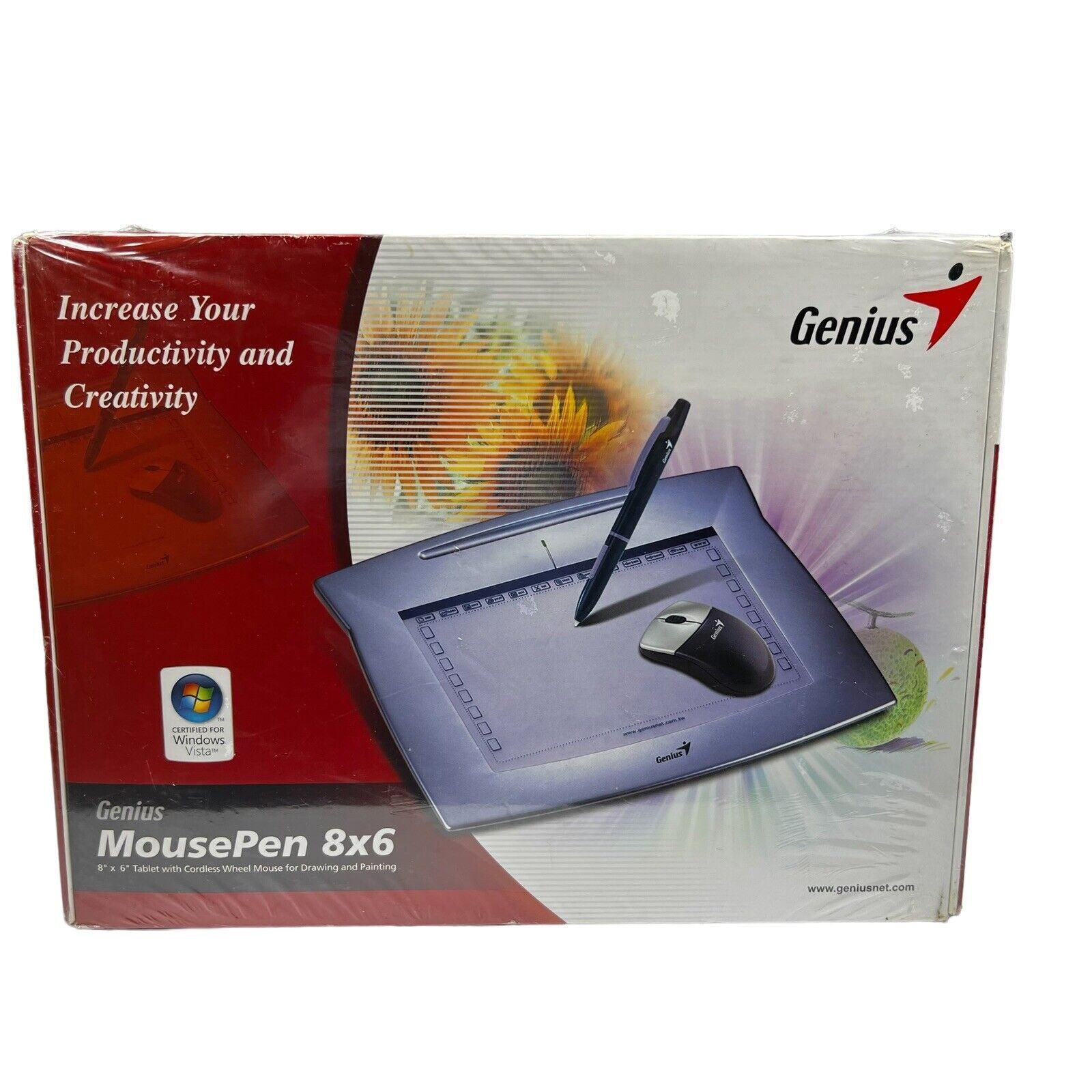 NEW Genius MousePen 8x6 Tablet With Cordless Wheel Mouse for Drawing & Painting