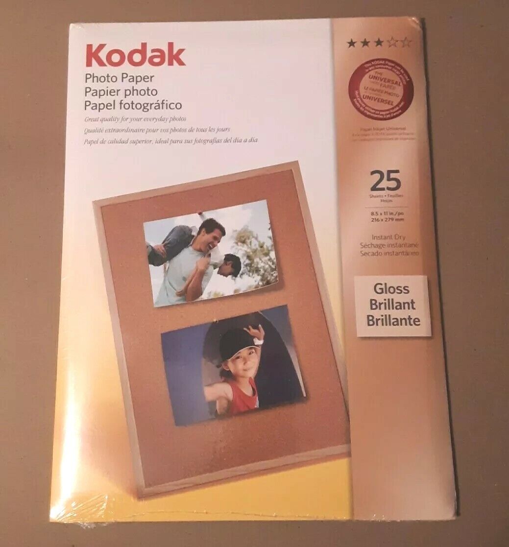 NEW Photo Paper Kodak Universal Gloss 8.5 x11 Instant Dry 25 Sheets German made 