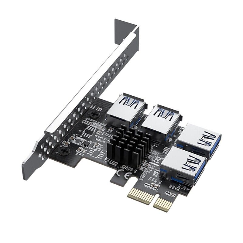 PCI-E to PCI-E Riser Card PCI-E 1X to 4-Port USB3.0  Card Adapter8044