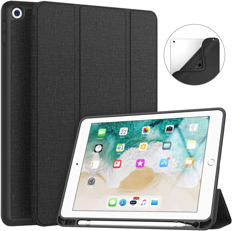 Soke iPad Case with Pencil Holder Trifold Stand 9-7/8\