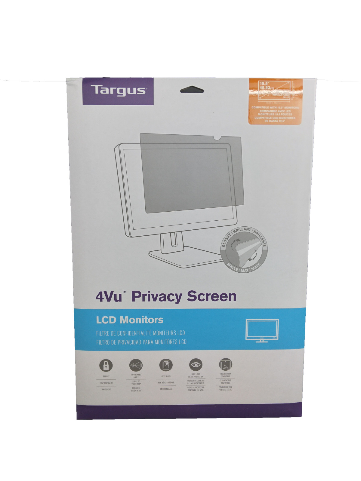 Targus 4Vu Privacy Screen Widescreen 19.5 in ASF195W9GL-70 (New)